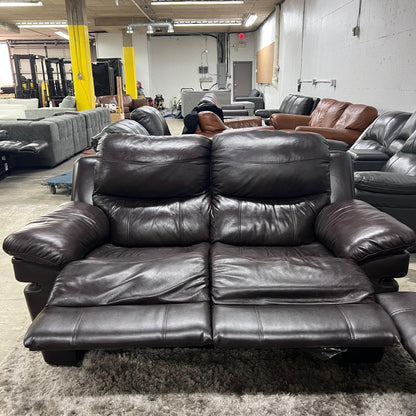 Real leather Reclining sofa set.