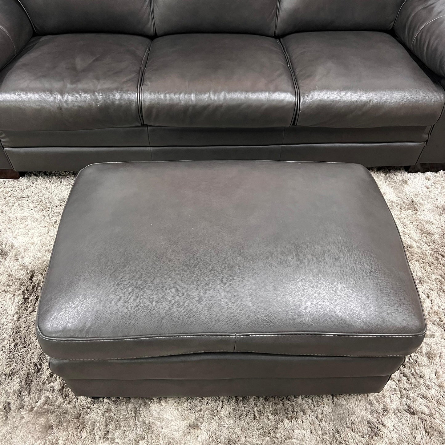 Amax leather sofa and matching ottoman