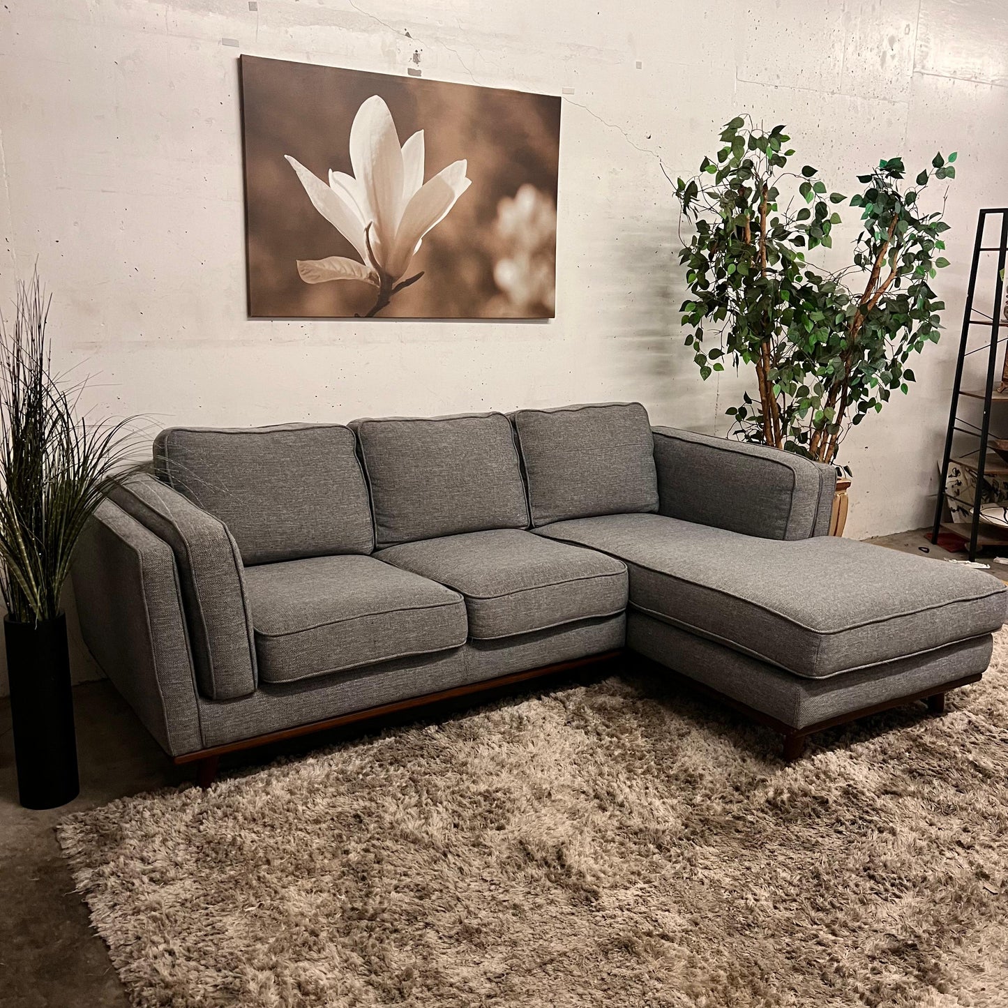 Q living MCM Sectional. L shaped sofa couch.