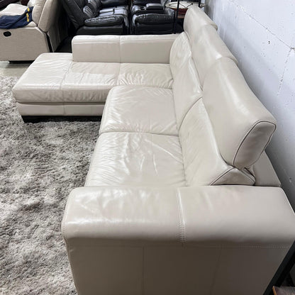 Italian leather sectional.