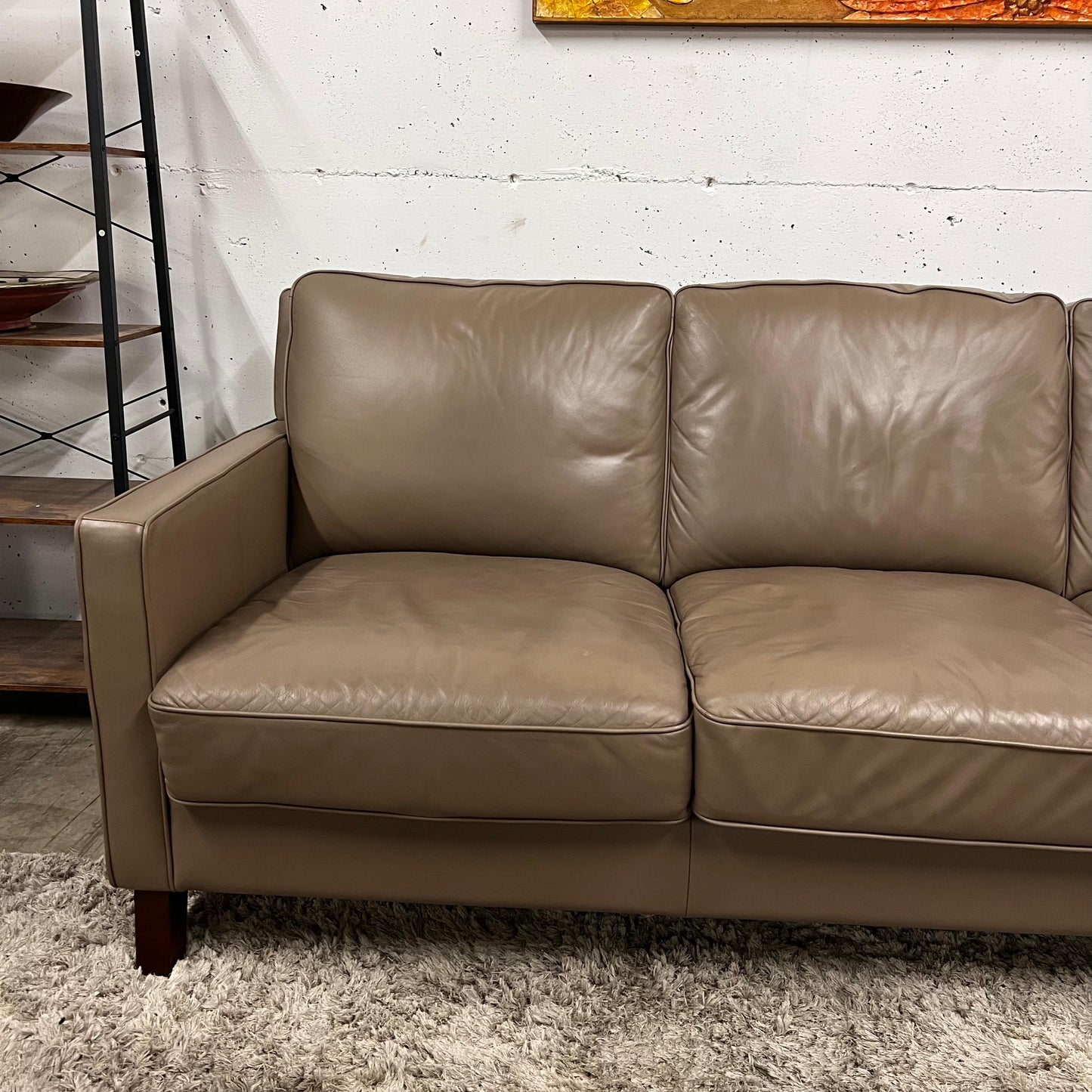 Real leather sofa. 3 seater couch