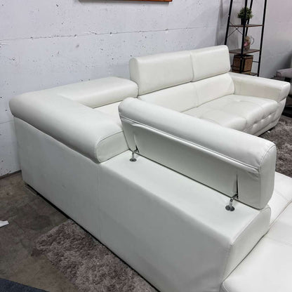 Lincoln sectional by future designs. Leather L shaped sofa couch.