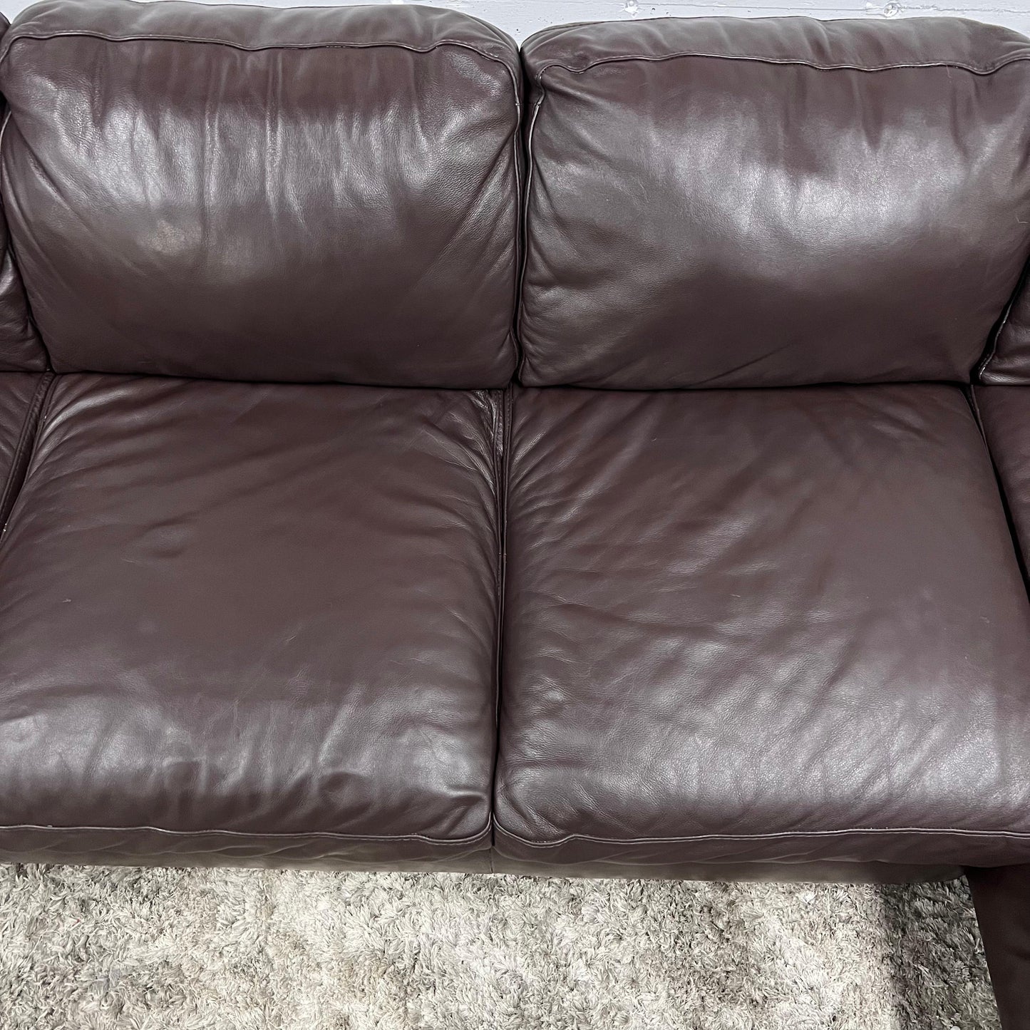 Italsofa Natuzzi leather sectional. L shaped sofa couch.