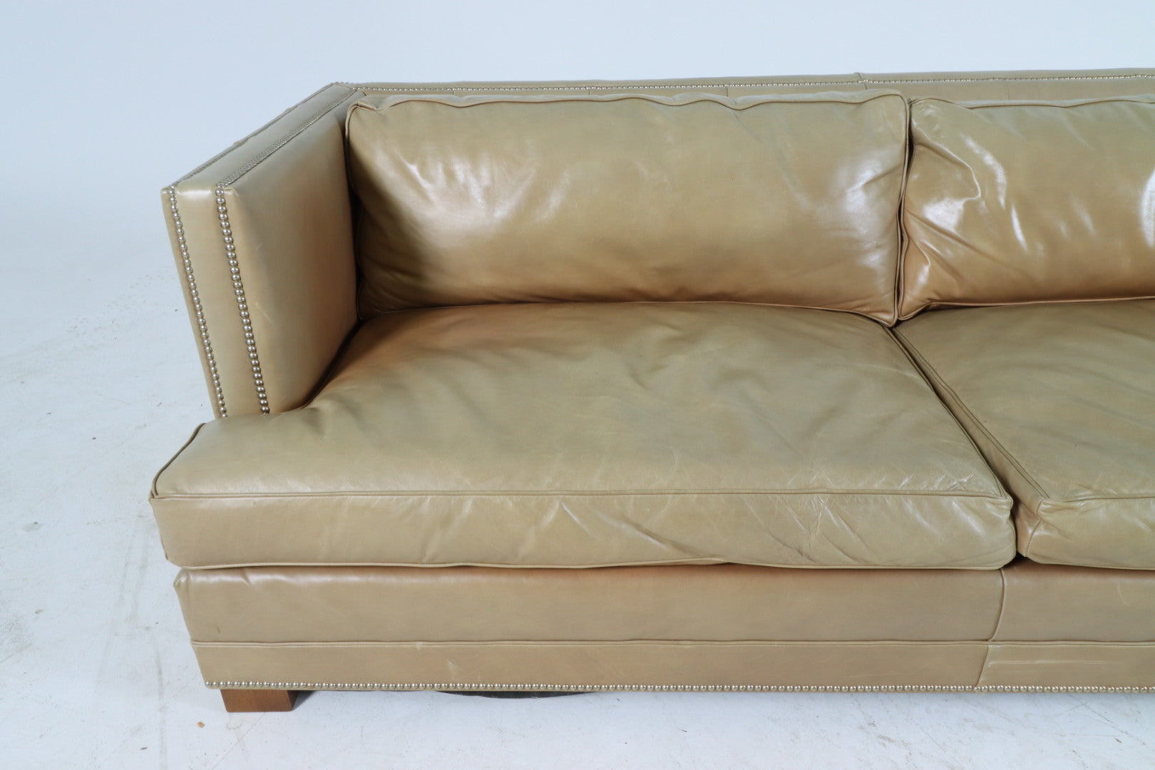 Mitchell Gold + Bob Williams leather sofa couch
