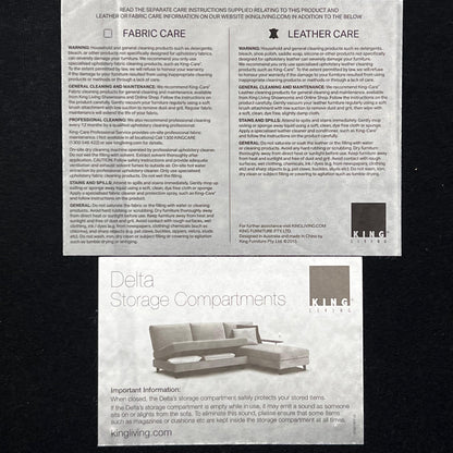 King living delta sectional with accessories