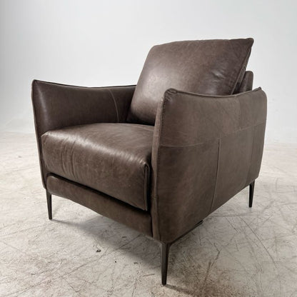 Stylus Aldo aniline leather chair. Genuine leather armchair