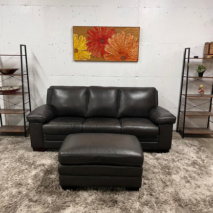 Amax leather sofa and matching ottoman