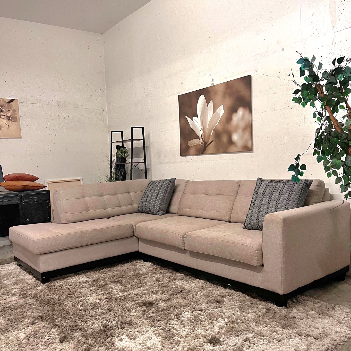 Fabricca sectional. Italian L shaped sofa couch.