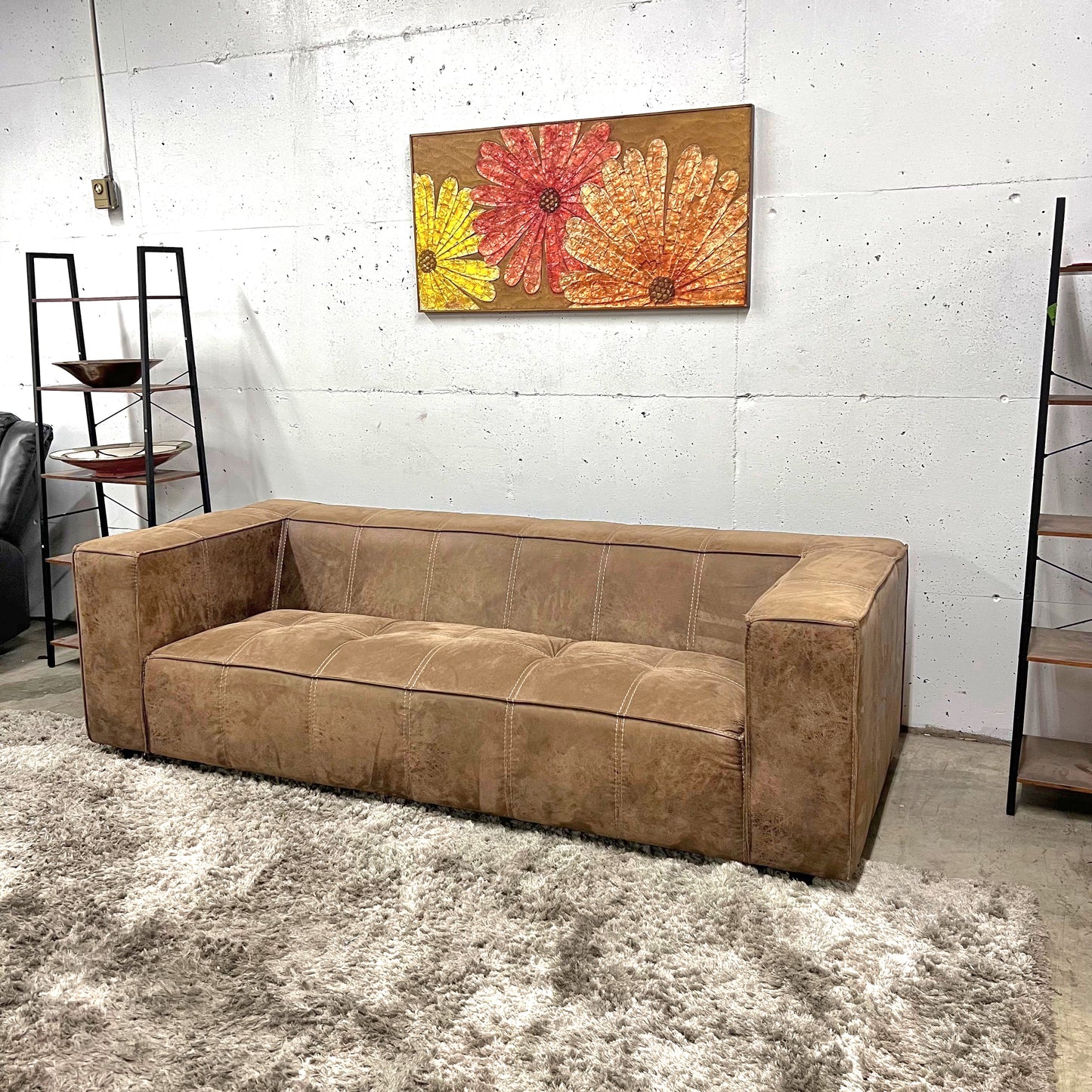Cigar sofa. Microfiber mcm couch