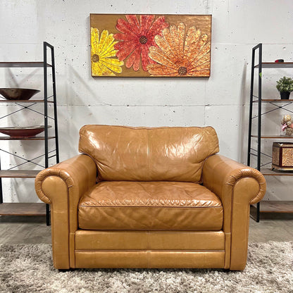 Legacy leather armchair. Cognac decorative chair