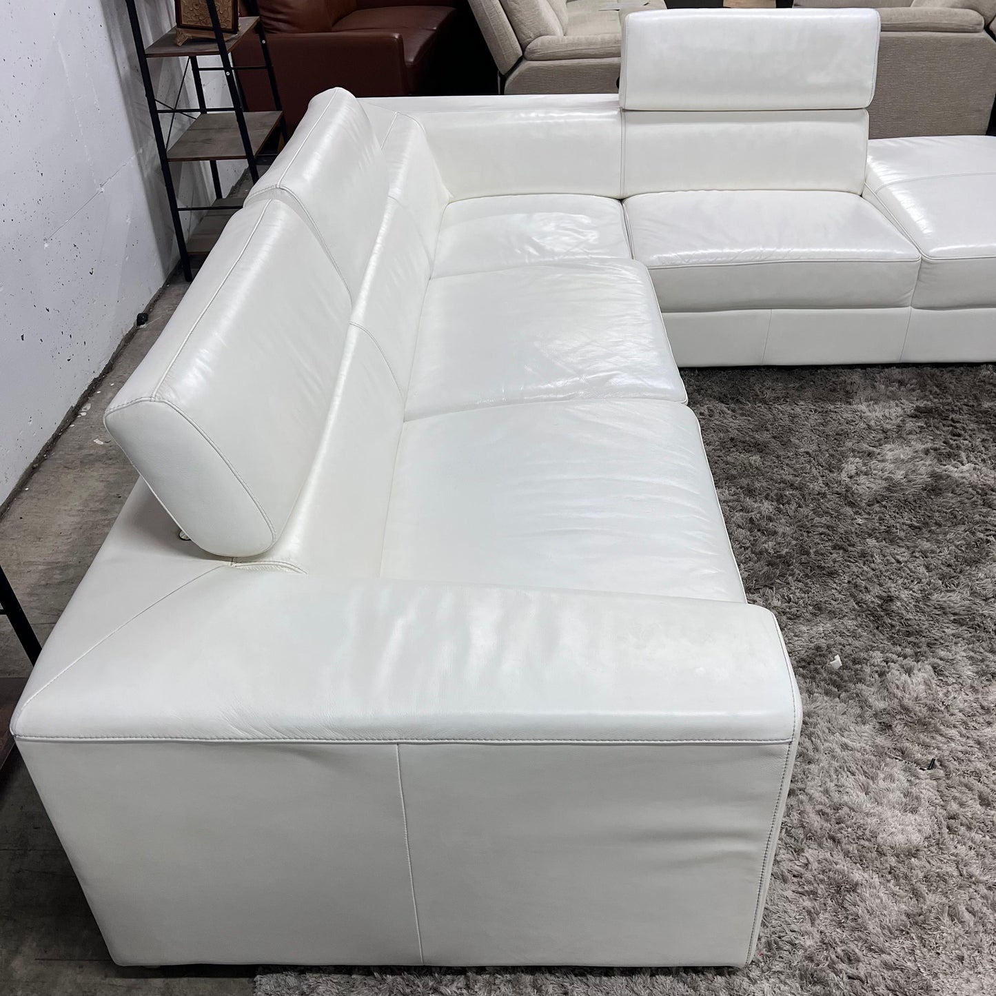 Scan design leather sectional.