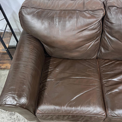 Leather pull out sofa bed.