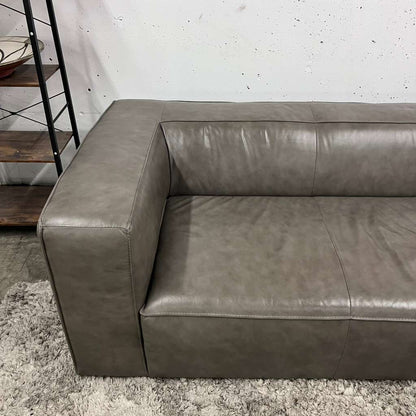 Muse and merchant cigar leather sofa. Mcm aniline leather