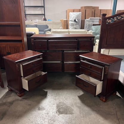 Luxury Ashley North Shore Dresser + Nightstands