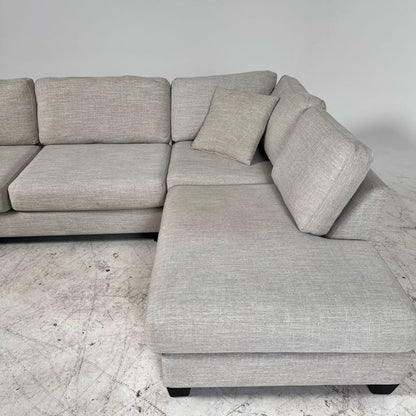 Urban barn sectional. Grey L shaped sofa couch.
