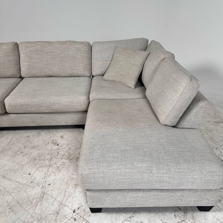 Urban barn sectional. Grey L shaped sofa couch.