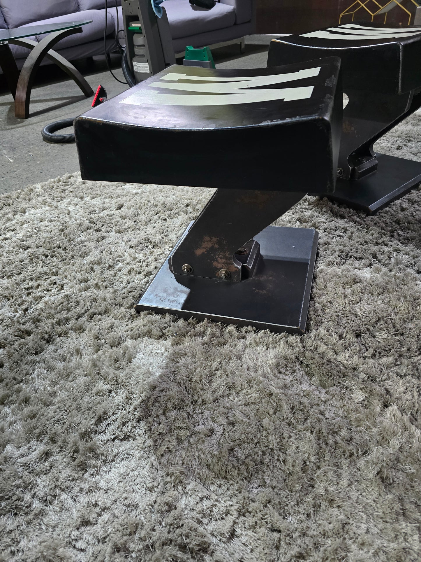 2 distressed stools Rh style