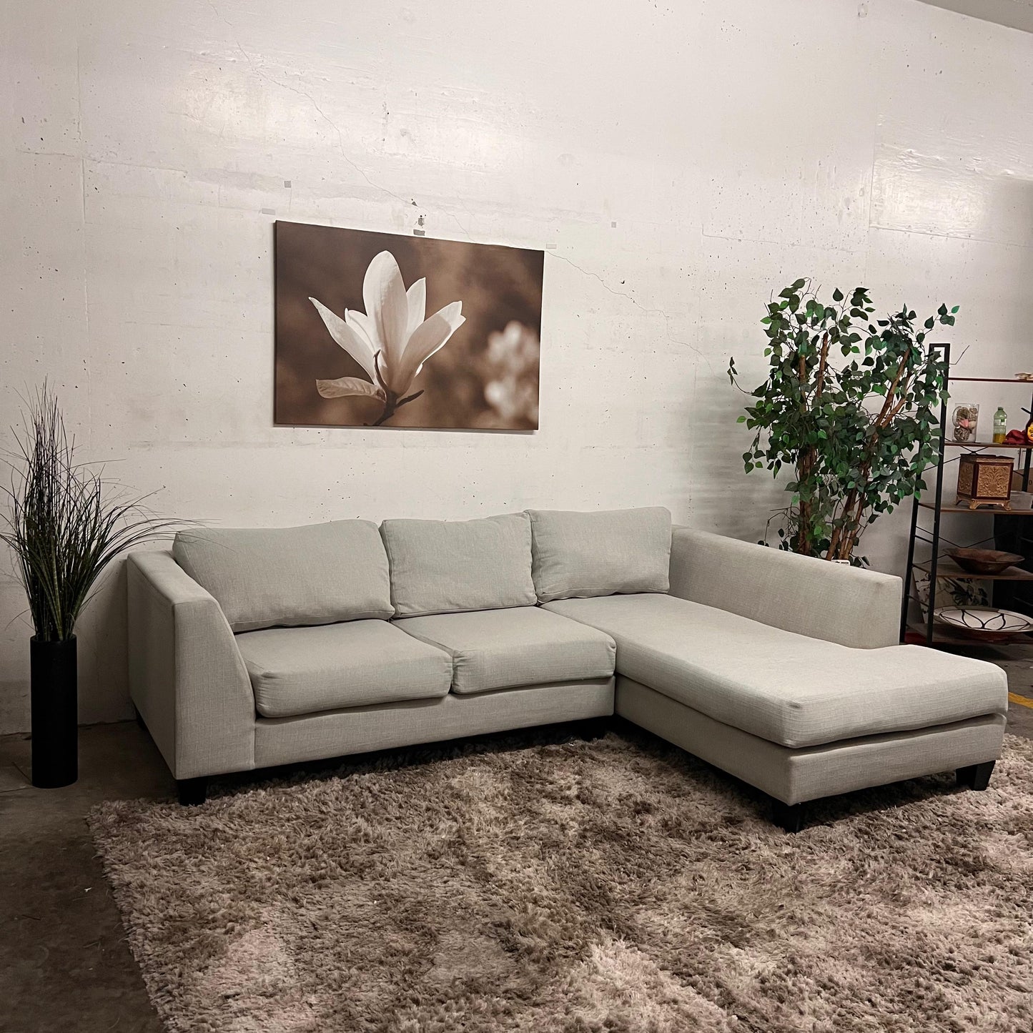 Stylus custom made sectional. L shaped sofa couch.