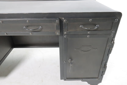Restoration hardware iron bolt desk. Metal computer desk
