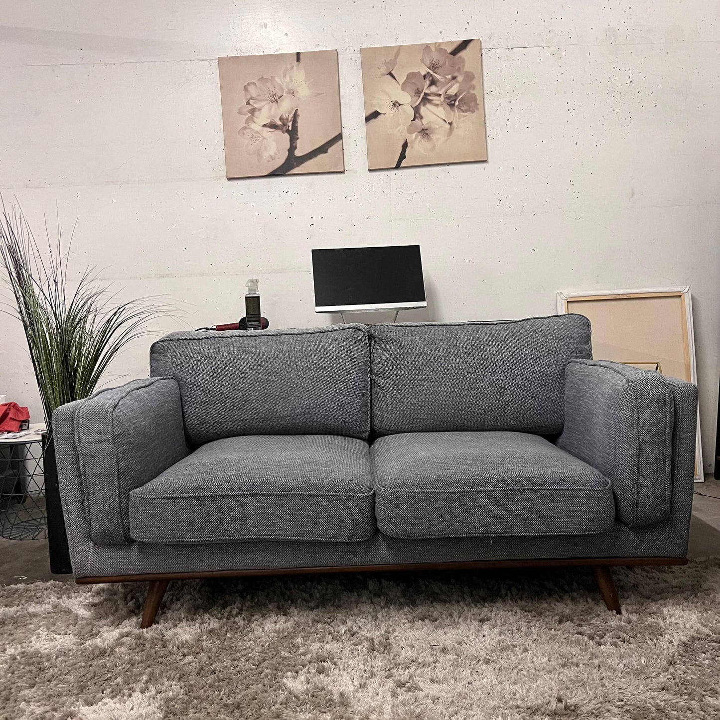 Article style sofa and loveseat set.