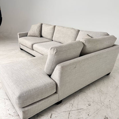 Urban barn sectional. Grey L shaped sofa couch.