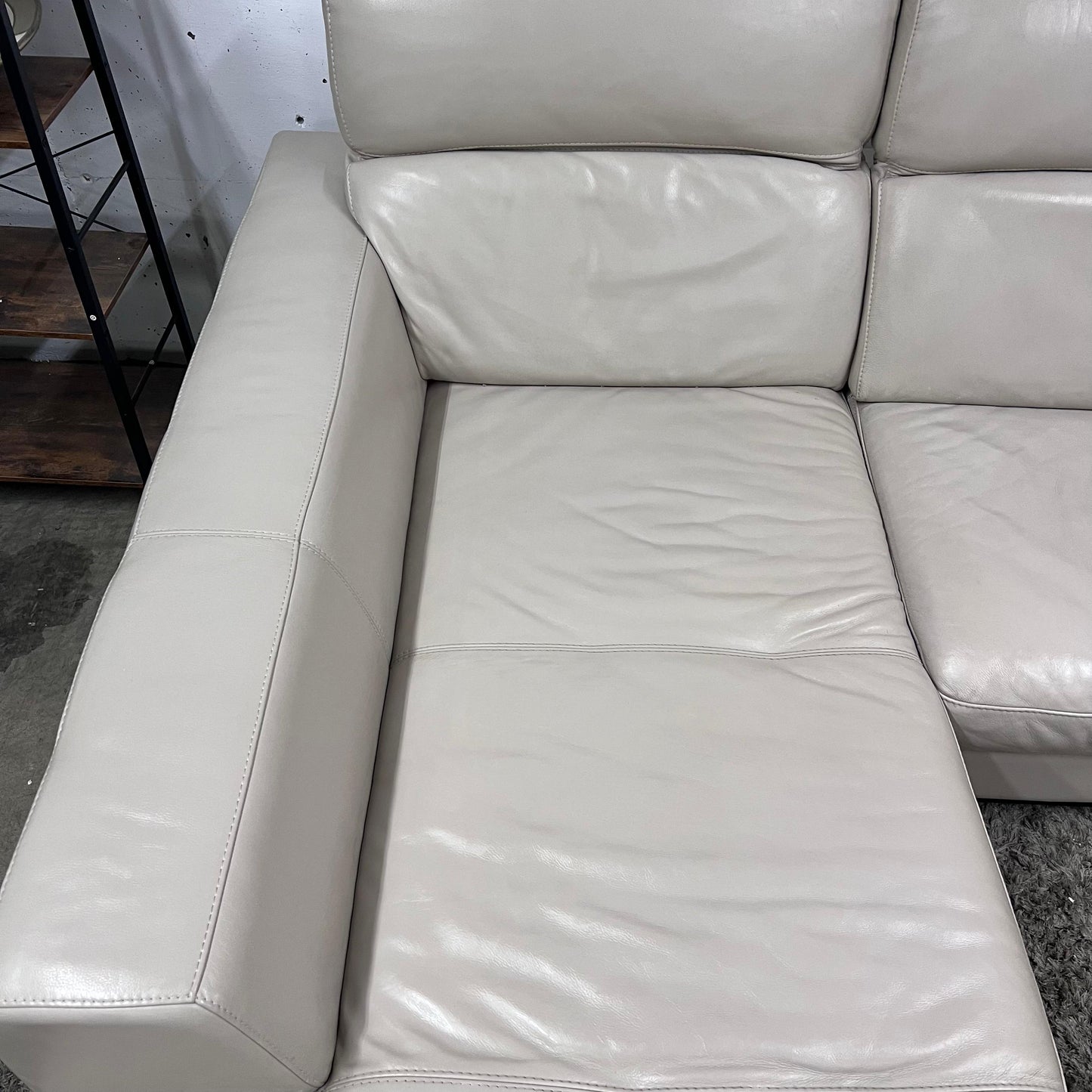 Italian leather sectional.