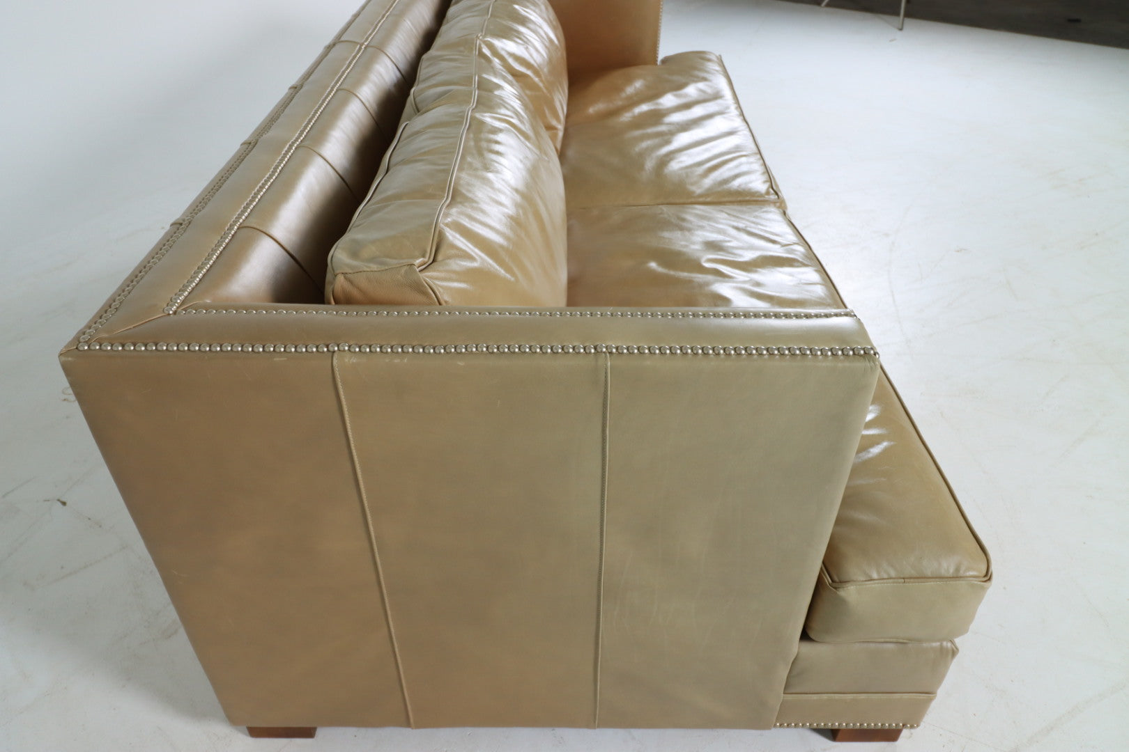 Mitchell Gold + Bob Williams leather sofa couch