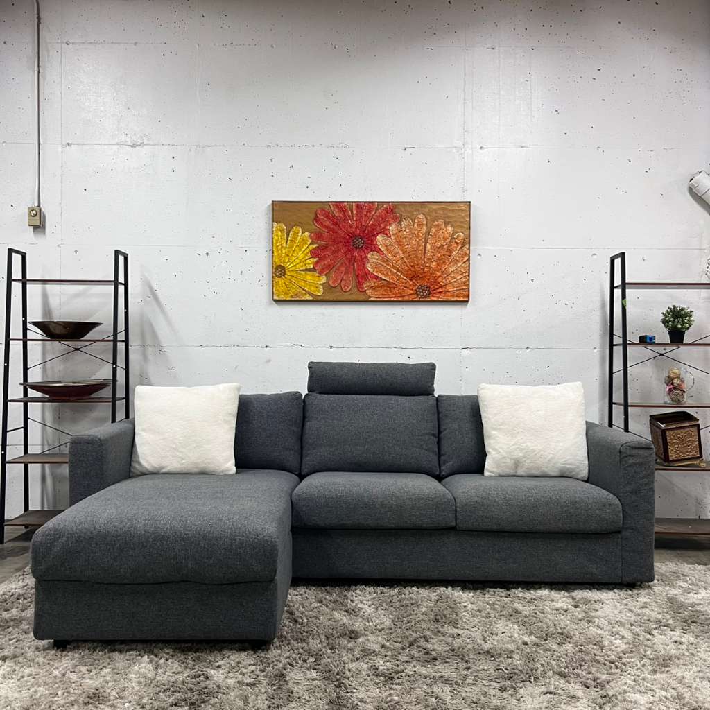 Ikea finnala sectional. Grey L shaped sofa couch with storage. Delivery available