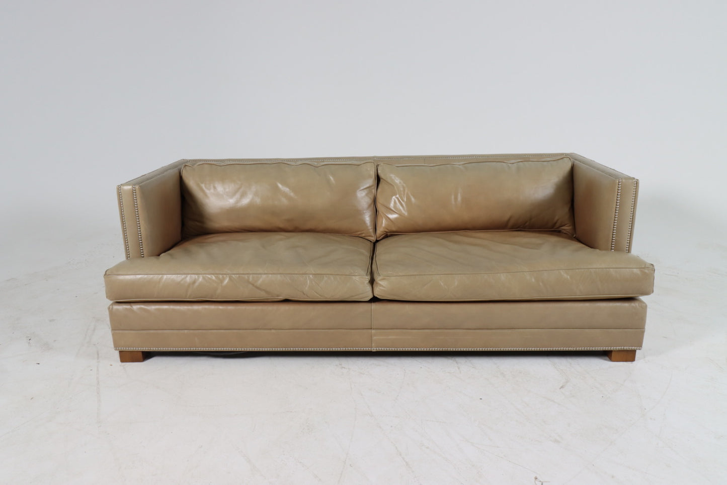 Mitchell Gold + Bob Williams leather sofa couch