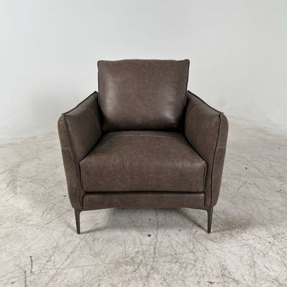 Stylus Aldo aniline leather chair. Genuine leather armchair