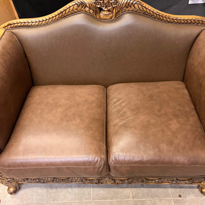 Very wide leather sofa set. 3+2+1