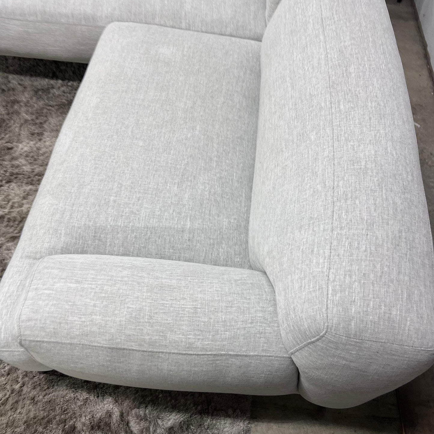 Article Abisko sectional. Grey fabric L shaped sofa couch.