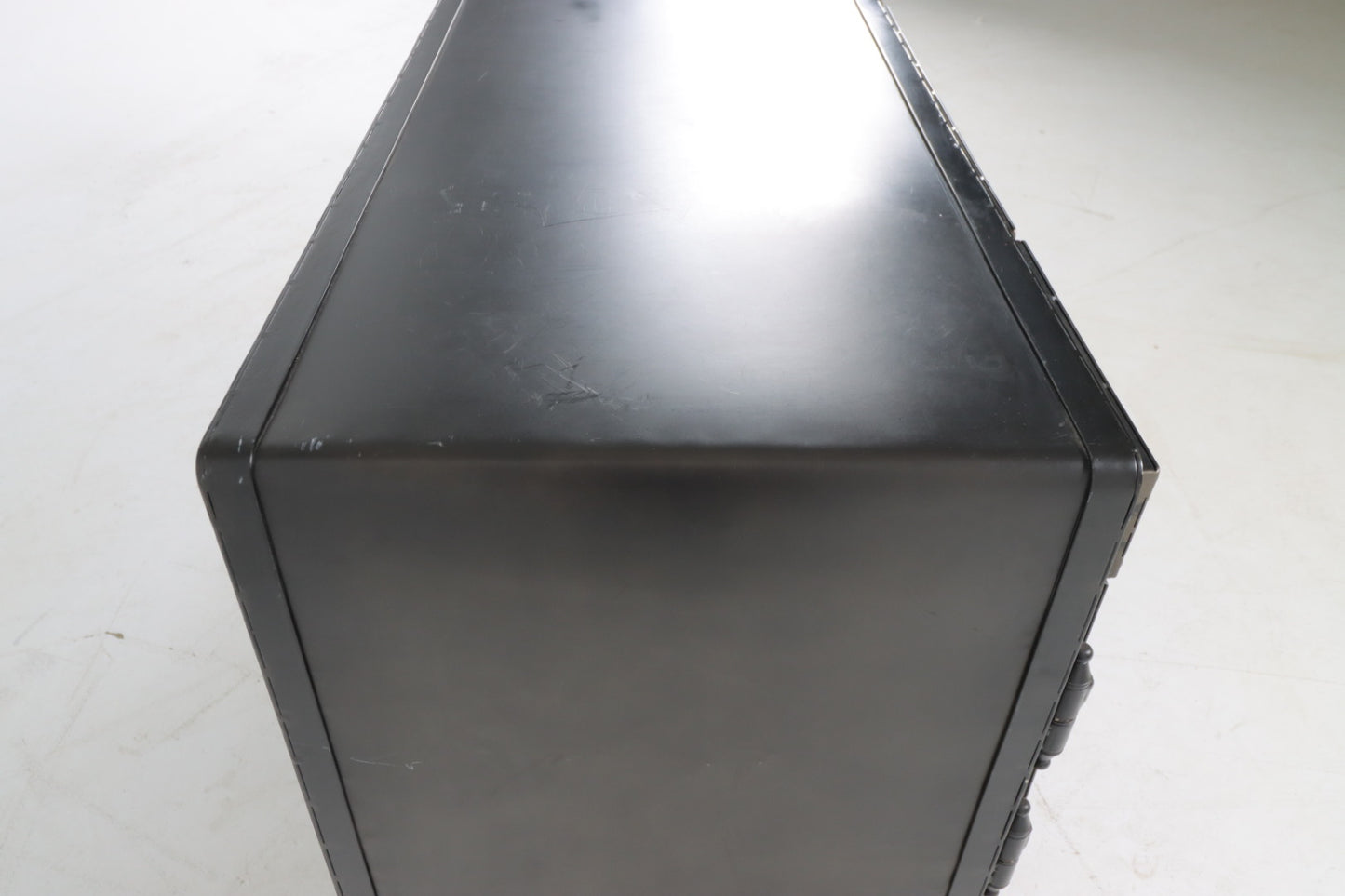 Restoration hardware iron bolt desk. Metal computer desk