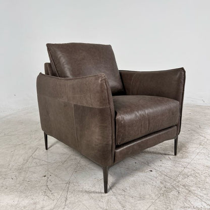 Stylus Aldo aniline leather chair. Genuine leather armchair
