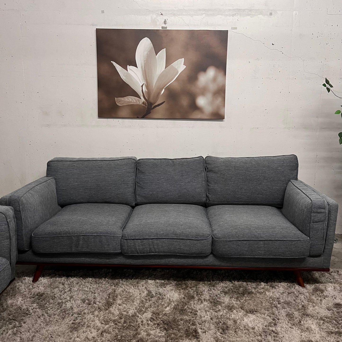 Article style sofa and loveseat set.