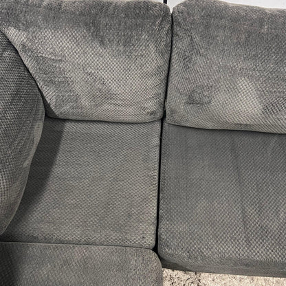 Large sectional with ottoman. Fabric L shaped sofa couch.