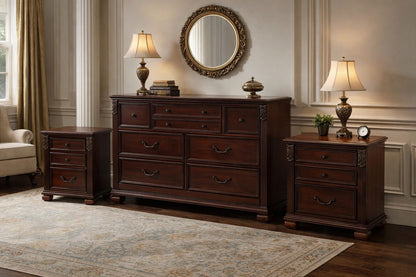 Luxury Ashley North Shore Dresser + Nightstands